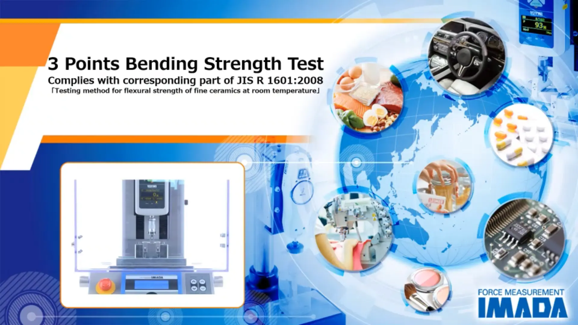 3-Point Bending Strength Test of Fine Ceramics (Complies with the corresponding part of JIS R 1601:2008)